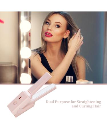 Curling Iron | Rechargeable Hair Straightener and Curler | Safe Professional Curling Wand for Women of Straight and Curly Hair Pochy Pink - Buy Online on GoSupps.com