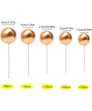 40 PCS Gold Ball Cake Topper Set for Birthday, Baby Shower, Wedding Decoration - Buy Online on GoSupps.com