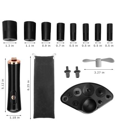 Electric Nail Lacquer and Glue Shaker for Eyelash Extensions - Handsfree Time Saving Tool with 2 Connectors, 9 Caliber Sizes, Even Liquid Mixing - Black - Buy Online on GoSupps.com