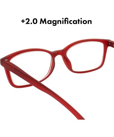 Shop Birdz Eyewear Red Frame Readers - BPA Free Non-Carcinogenic 2.0 Magnification - Buy Online on GoSupps.com