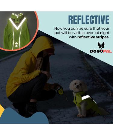 Dogopal Waterproof Dog Raincoat Yellow Reflective Jacket for Small & Large Dogs | Breathable Mesh Rain Protection - Buy Online on GoSupps.com