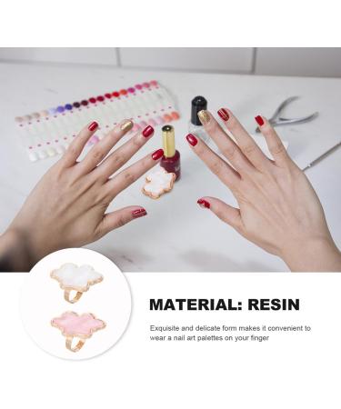 Cabilock 2 pi ces Palette Ongles Anneau pour Nail Art Palette M langeuse Portable R sine Blanche et Rose Outil Cr atif pour Maquillage Cosm tique et D coration DIY - Buy Online on GoSupps.com
