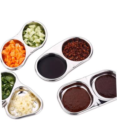 Zerodeko 9 Pcs Condiment Plate Sub-Grid Dish Wasabi Dish Soy Sauce Dishes Seasoning Dish Coffee Cup Holder Dishes for Cooking Appetizer Plate Stainless Steel Dipping Plate Titanium Mx3pcs As Shownx3pcs - Buy Online on GoSupps.com