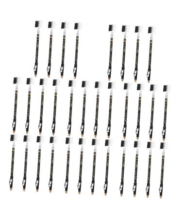 Healvian 32 Pcs Two-in-one Eyebrow Pencil Eyebrow Liner Black Eyebrow Pencil Eyebrow Makeup Tools Wooden