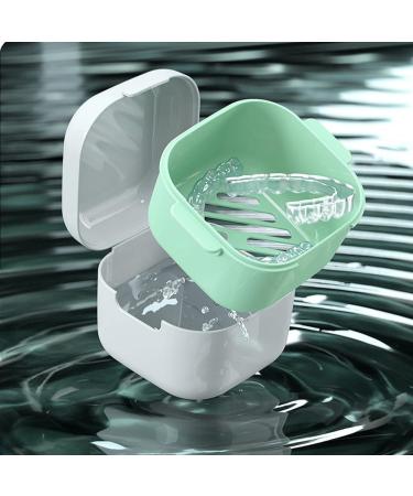 Komuao Dodes Case with Strainer - Portable Denture Storage Box for False Teeth Braces & Mouth Guards (Green) - Ideal for Travel & Organization - Buy Online on GoSupps.com