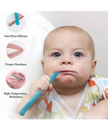 Buy Baby Bite Tube & Soft Food Silicone Toy for Toddlers | Sensory Exploration & Teething Relief - 0-6 Months (Blue & Pink) | International Shipping - Buy Online on GoSupps.com