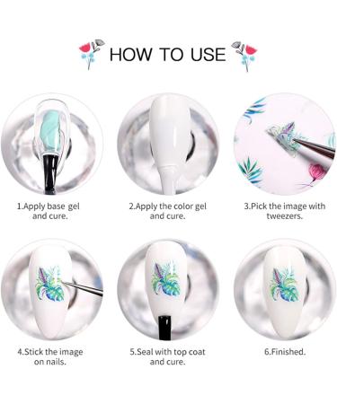 White Flower Nail Art Stickers - 6 Sheets 5D Decals for Acrylic Nails | Embossed Floral Design DIY Decorations for Women and Girls - Buy Online on GoSupps.com