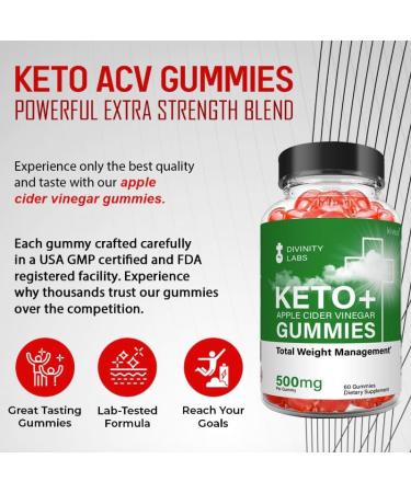 Divinity Labs Keto - Divinity Labs Keto Apple Cider Vinegar Gummies (3 Pack 180 Count) 60 Count (Pack of 3) - Buy Online on GoSupps.com