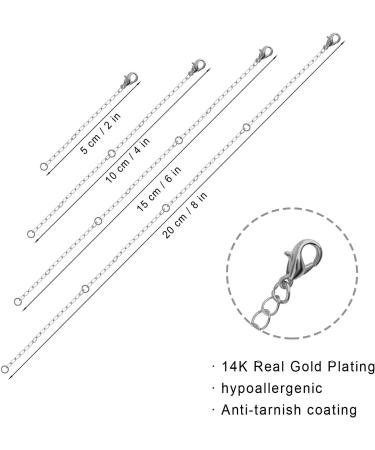 4pcs Silver Necklace Extender Set - 2/4/6/8 Inches Chain Extenders for Necklaces and Bracelets - Jewelry Making Accessory for Women and Men - Buy Online on GoSupps.com
