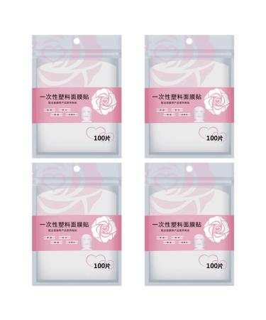 Beaupretty 400Pcs DIY Facial Sheet Plastic Disposable Spa Skin Care Pre-cut Facial Paper Sheet Film for Home and Salon Clear