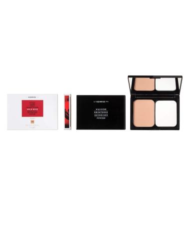 KORRES Wild Rose Compact Powder WRP3 - Medium Dark for Flawless Complexion with Wild Rose Oil & Vitamin C Vegan 10g