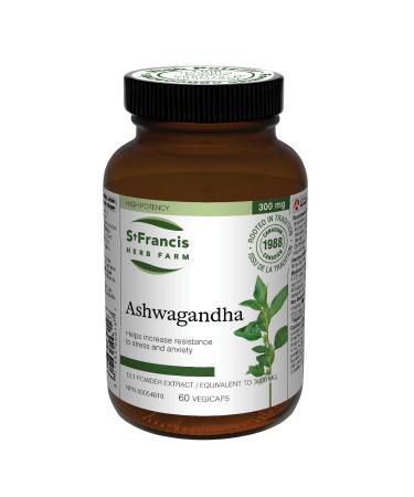 St. Francis Herb Farm Ashwagandha KSM-66 Capsules | Organic | Non-GMO | 60 Vegicaps