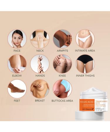 Kojic Acid + Tranexamic Acid Face Cream for Skin Clarification Revitalize Complexion Boost Radiance Face & Body Kojic Acid Face Cream for Dark Spots Cream - Buy Online on GoSupps.com