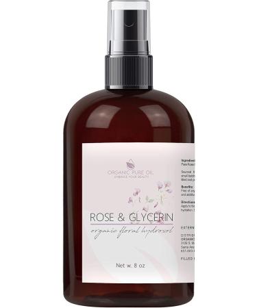 Rosewater Glycerin Mist Toner Spray - 100% Pure Rose Hydrosol and Glycerine, Moisturizing Cleanser for Face, Skin, Hair - 8 oz - Buy Online on GoSupps.com