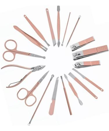 Verdant Touch Nail Care Tools Professional Manicure Pedicure Kit 18-in-1 Nail Clippers Set Rose GoldNail Care Tools - Buy Online on GoSupps.com