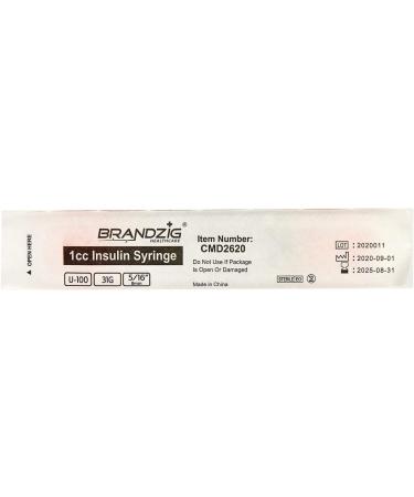 Brandzig Ultra-Fine Insulin Syringes 31G 1cc 5/16" 30-Pack - Buy Online on GoSupps.com