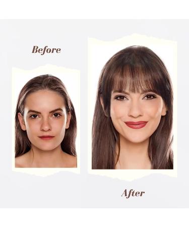 Clip in Bangs Hair Extension- 100% Human Hair Wispy French Bangs Fringe- Light Brown Wispy Bangs for Women - Buy Online on GoSupps.com