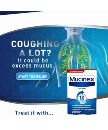 Mucinex Maximum Strength 1200 mg - 12 Hour Extended Release Tablets for Chest Congestion Relief (42ct) - Thins & Loosens Mucus - International Shipping Available - Buy Online on GoSupps.com