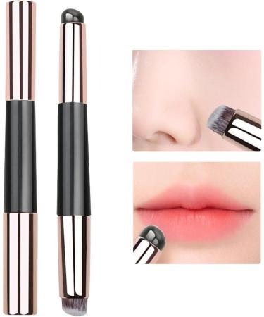 ccuzs Silicone Lip Brush | Silicone Lip Gloss Eyeshadow Applicator Double-Head Silicone Lip Gloss Applicator Reusable Silicone Makeup Brush with Lid for Lip Stick and Concealer Black - Buy Online on GoSupps.com