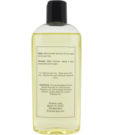 Lemon Bath Oil by Eclectic Lady - Nourishing & Relaxing Scented Bath Oil for Dry Sensitive Skin - 4 oz Body Moisturizer & Fragrance Oil - Buy Online on GoSupps.com