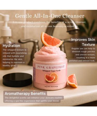 Nature Skin Shop Blueberry Whipped Sugar Scrub 8oz Foaming Body Polish for Exfoliating & a Healthy Glow - Buy Online on GoSupps.com