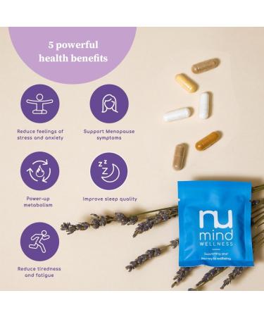Nu Mind Menopause Supplements for Women - Hot Flush Relief, Hormone Balance, Memory Boost - 40 Ingredients incl. Co-Q10, Saffron, Adaptogens - 30 Day Supply - Buy Online on GoSupps.com