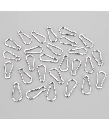 100 Mini Aluminum Carabiner Clips - D-Shaped Key Rings for Home & Hiking - Bulk Silver Keychains - Buy Online on GoSupps.com