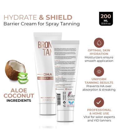 Bronze Tan DHA Spray Tan Barrier Cream - Hydrate & Protect Skin for Even Tans - Essential for Spray Tan Salons - 200ml - Buy Online on GoSupps.com