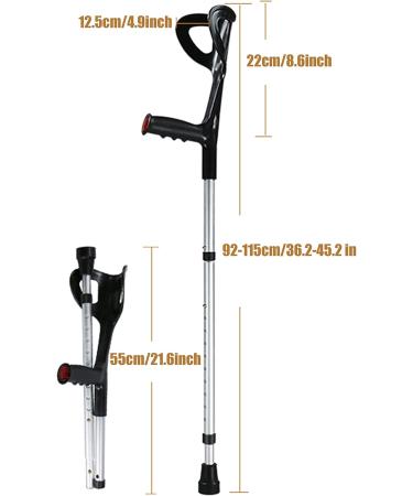 Crutch Folding Elbow Soft Grip Crutches Adjustable 10 Height Slip Resistant Mobility Aid for Elderly Arm Cuff Crutch Foldable Crutch for Handicapped Disabled Adults Star of Light 2 - Buy Online on GoSupps.com
