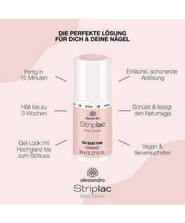 Alessandro Striplac Peel or Soak Vegan Top Coat - LED Gel Nail Polish for Perfect Shiny Nails in 15 Minutes - 8ml White (1 Pack) - International Shipping Available - Buy Online on GoSupps.com