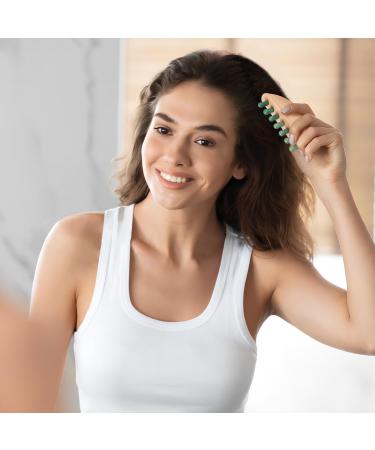 Healvian Wooden Scalp Massage Comb with Natural Jade - Deep Tissue Trigger Point Massage Device for Men & Women - International Shipping - Buy Online on GoSupps.com