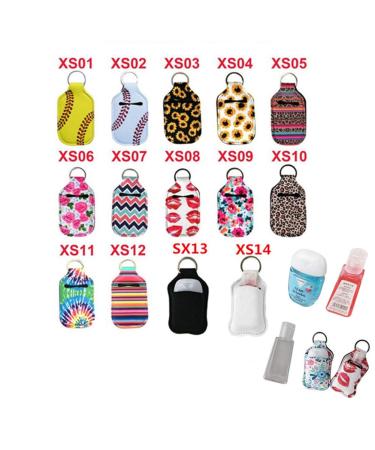 Ranxizy Neoprene Keychain for 30ML Hand Sanitizer Bottles - 4 Pack Leopard Print | Travel Containers Holder Keyring for Gym, Shampoo, Lotion, Soap, Perfume - Buy Online on GoSupps.com