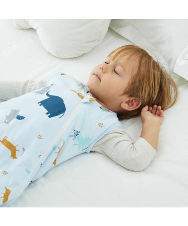 Duomiaomiao Winter Sleeping Bag with Legs 2.5 Tog | Baby Sleeveless Wearable Blanket | Breathable Cotton Toddler Sleeping Bag | Unisex Boys Girls | 85cm (Height: 90-100cm) | New Elephant Forest Design - Buy Online on GoSupps.com