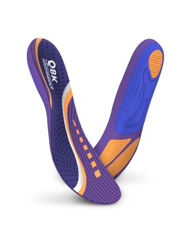 Insoles for Work Boots QBK Shock Absorbing Insoles Women and Men Suitable for Flat Feet High Arch Supination Use for Walking Hiking. M Purple M: Men7.5-8.5