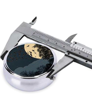 Buy Night Crow Printed Mini Round Pill Box - 3 Compartment Medicine Organizer for Travel Pocket & Home Use - Portable Pill Case - Buy Online on GoSupps.com