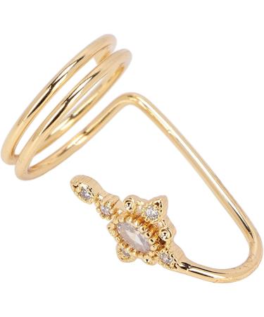 Women Finger Nail Ring Fashionable Fingernail Rings Nail Art Accessory for Parties and Daily Life (3057 gold) - Buy Online on GoSupps.com