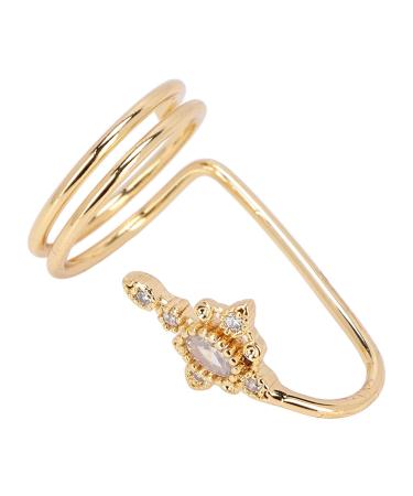 Women Finger Nail Ring Fashionable Fingernail Rings Nail Art Accessory for Parties and Daily Life (3057 gold)