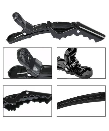 Thetho Hair Clamps - 15 Professional Hair Clips for Stylists | Durable Plastic Black Hairdresser Clips (11.5cm) - Buy Online on GoSupps.com