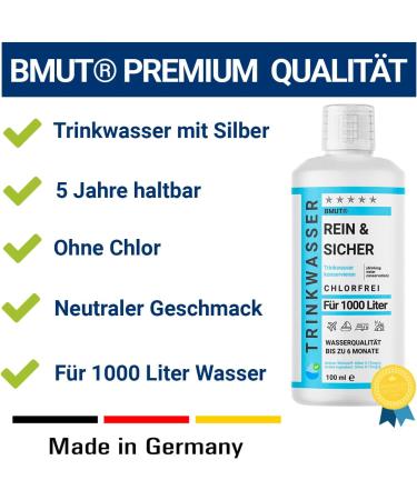 BMUT 1x 100ml Drinking Water Treatment - Conserves 1000 Liters Prevents Germs for Safe Camping & Outdoor Use - Buy Online on GoSupps.com