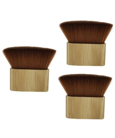 Beavorty 3st hair cleaning in the salon hairdresser neck brush T-tool salon hair broken hair removal tool hair cutting-lide set clean hairbrush soft brush wood handle wooden handle wooden handle