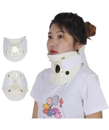 JLASDR Neck Brace White Support Fixed Neck Brace Polymer Foam Rubber Neck Brace Cervical Traction Immobilizer