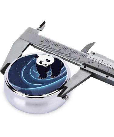 Panda Printed Mini Round Pill Box | 3 Compartment Portable Pill Organizer for Travel & Home Use - Buy Online on GoSupps.com