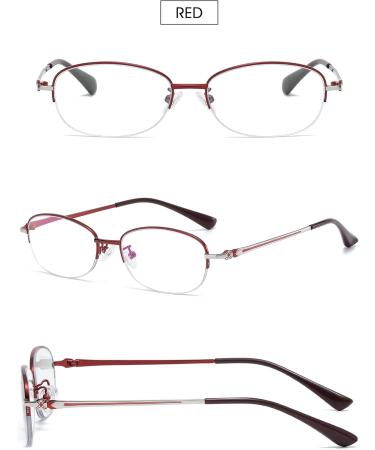 Vevesmundo Women s Blue Light Filter Reading Glasses - Metal Oval Anti Blue Light Glasses +1.0 to +4.0 Strength - Stylish Red 1.5x Lens - Buy Online on GoSupps.com