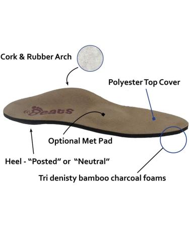 Men's Beats Full Orthotic Arch Support Insole System - Posted Heel - Size 8 | Comfortable & Supportive Footwear Solution - Buy Online on GoSupps.com