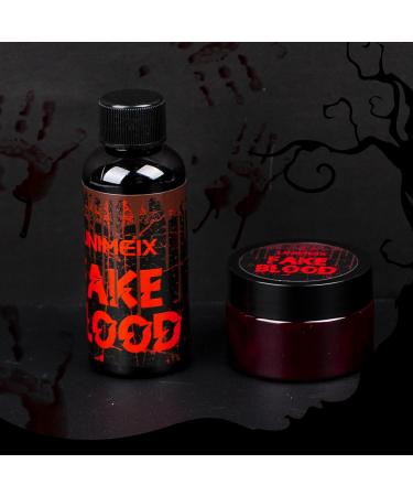 UNIMEIX 2 OZ Fake Blood Makeup Kit - Washable SFX Stage Blood for Halloween Zombie & Vampire Cosplay Parties - Buy Online on GoSupps.com