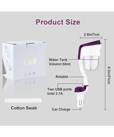 MIGHTYDUTY Mini Car Oil Diffuser & Dual USB Charger - Essential Oils Humidifier for Car - Perfect Automobile Gift in Purple - Buy Online on GoSupps.com