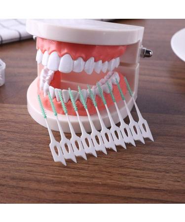 160 Pieces Double-Ended Interdental Brushes | Soft Silicone Toothsticks for Effective Teeth Cleaning - Green - Buy Online on GoSupps.com