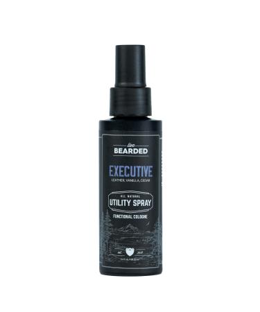 Live Bearded Utility Spray - All Purpose Cologne with Natural Fragrance - Made in the USA - 3.4 fl oz Bottle | Executive Scent - Cedar Vanilla Executive - Leather Vanilla Cedar
