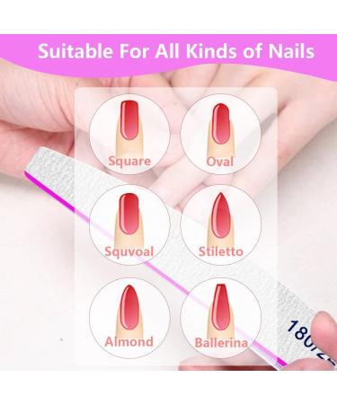 50Pcs Professional Nail Files 180/240 Grit for Acrylic, Gel, Thick Nails - Washable & Reusable Double-sided Emery Board for Natural Nails - Buy Online on GoSupps.com