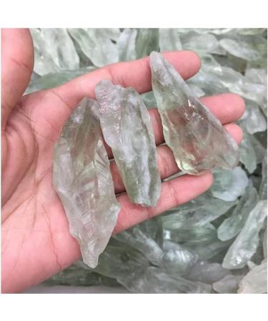Stone Crafts Natural raw Green Quartz Crystal Gemstone Point Reiki Rough Crystal Stone for Making Jewelry Natural Luster - Buy Online on GoSupps.com
